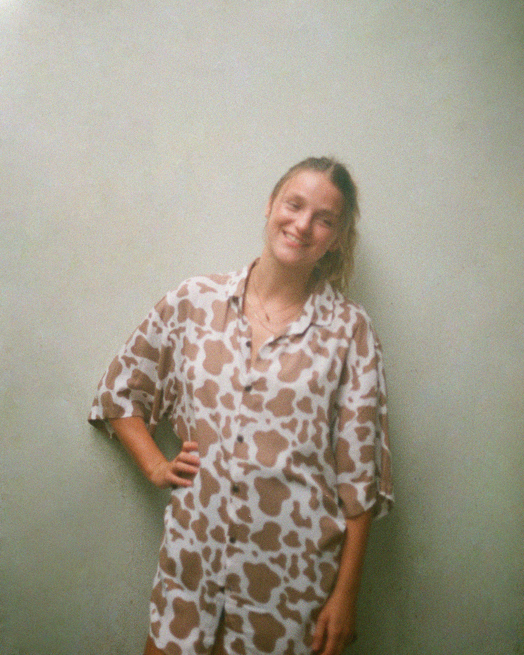 chemise imprimé peau de vache marron kacang