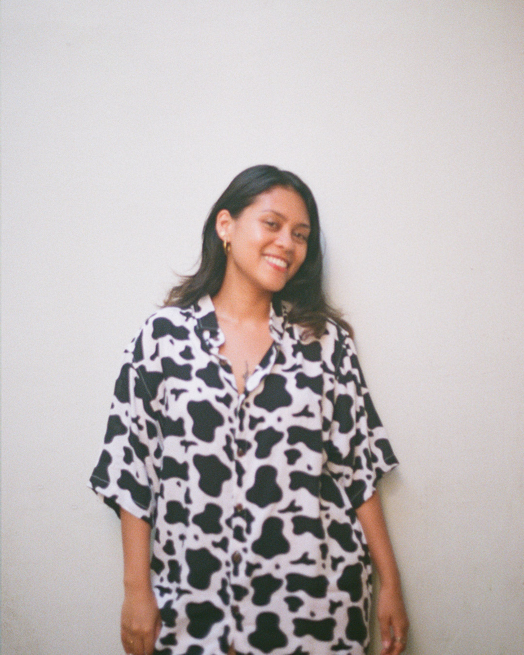 chemise imprimé peau de vache noir kacang