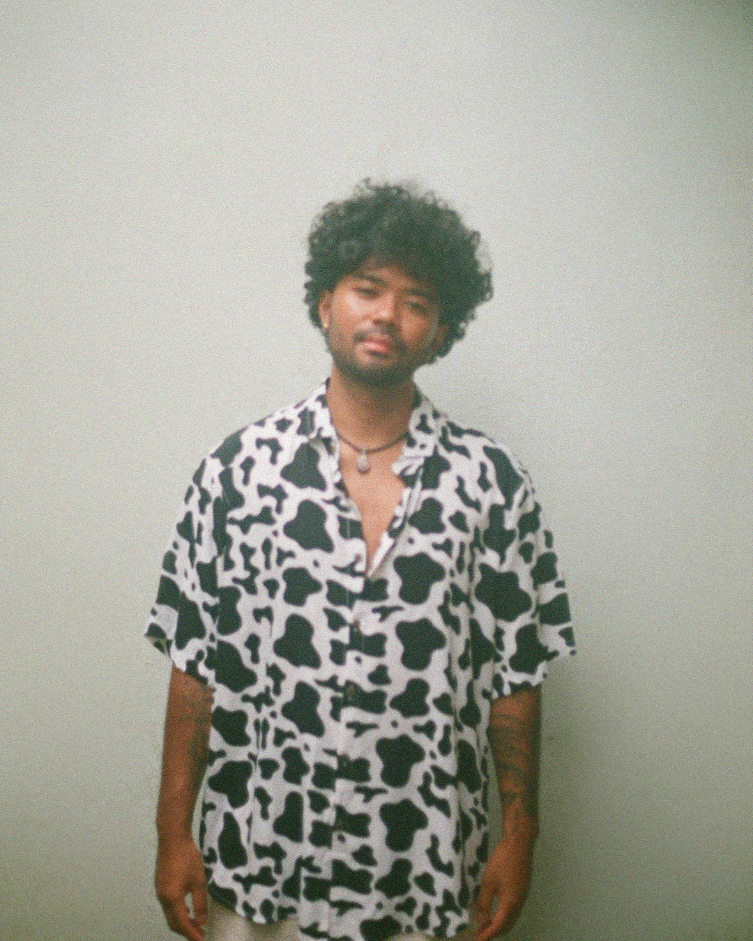 chemise imprimé peau de vache noir kacang
