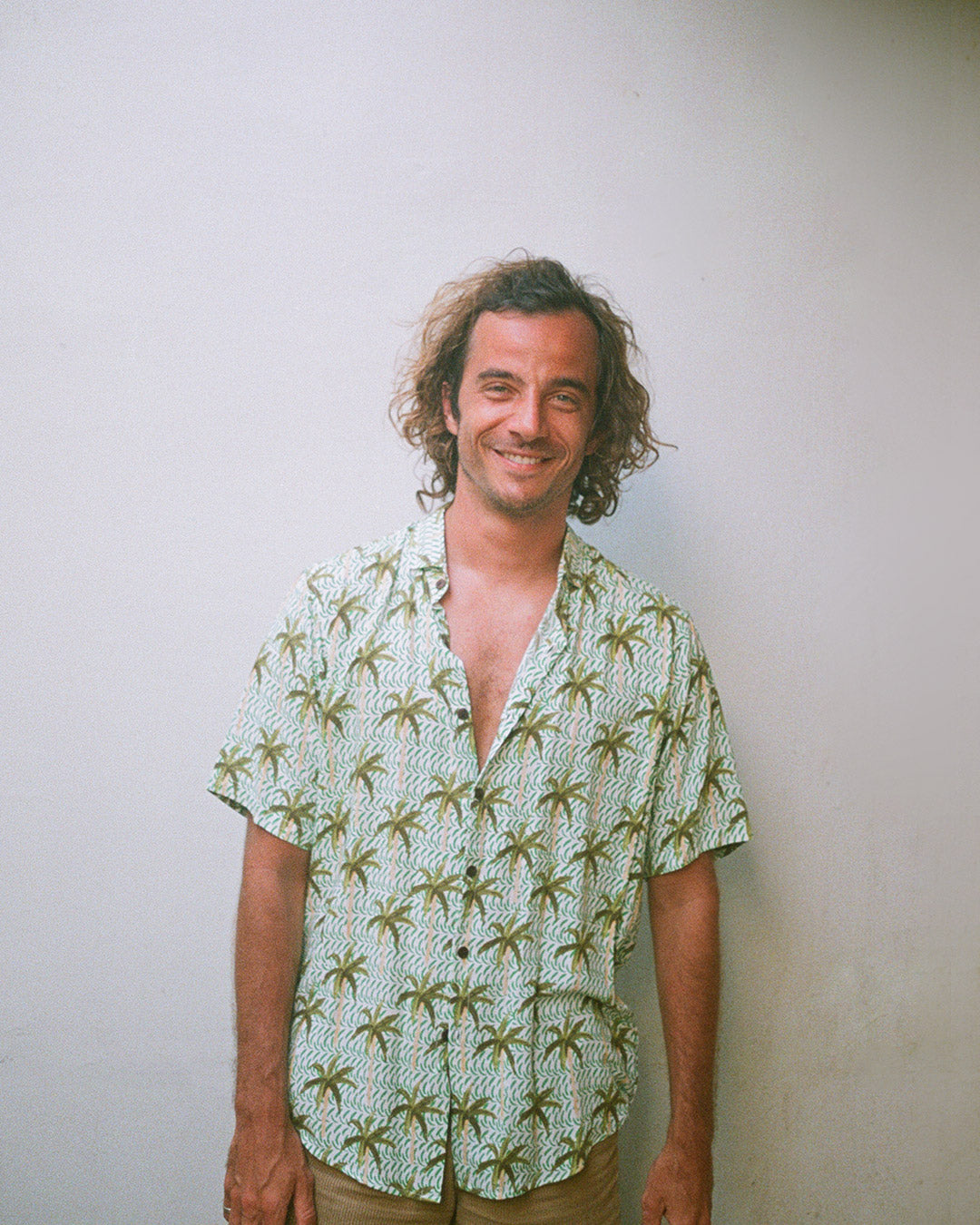 chemise palmiers vert kacang