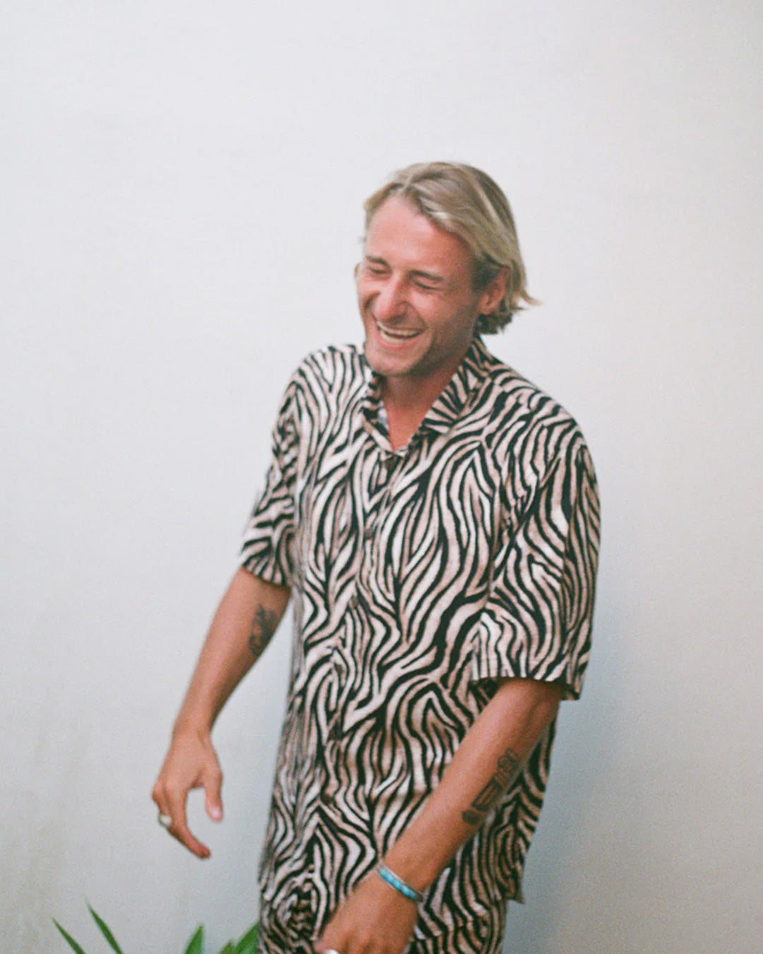Unisex brown zebra skin shirt