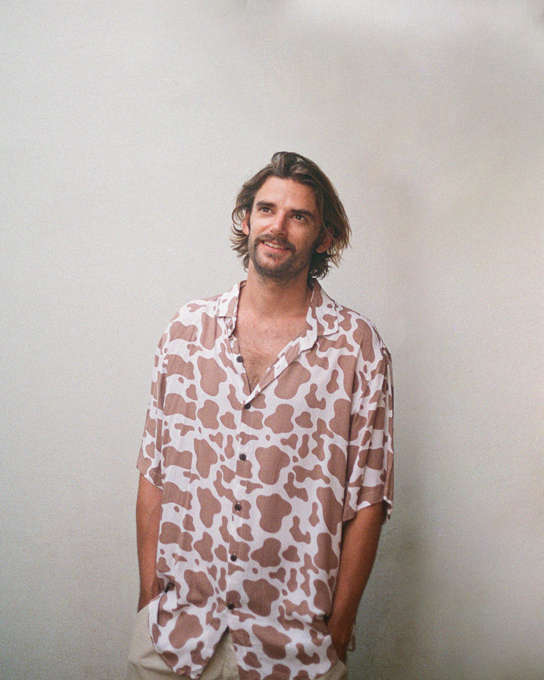 chemise imprimé peau de vache marron kacang