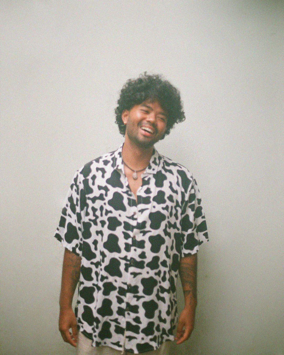 chemise imprimé peau de vache noir kacang