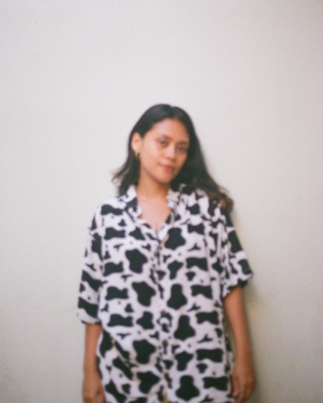 chemise imprimé peau de vache noir kacang