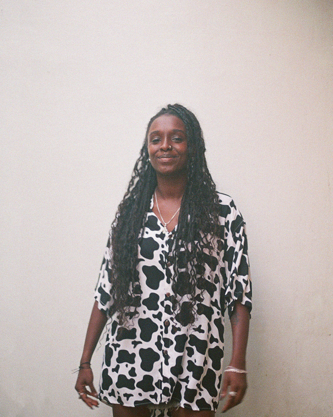 chemise imprimé peau de vache noir kacang