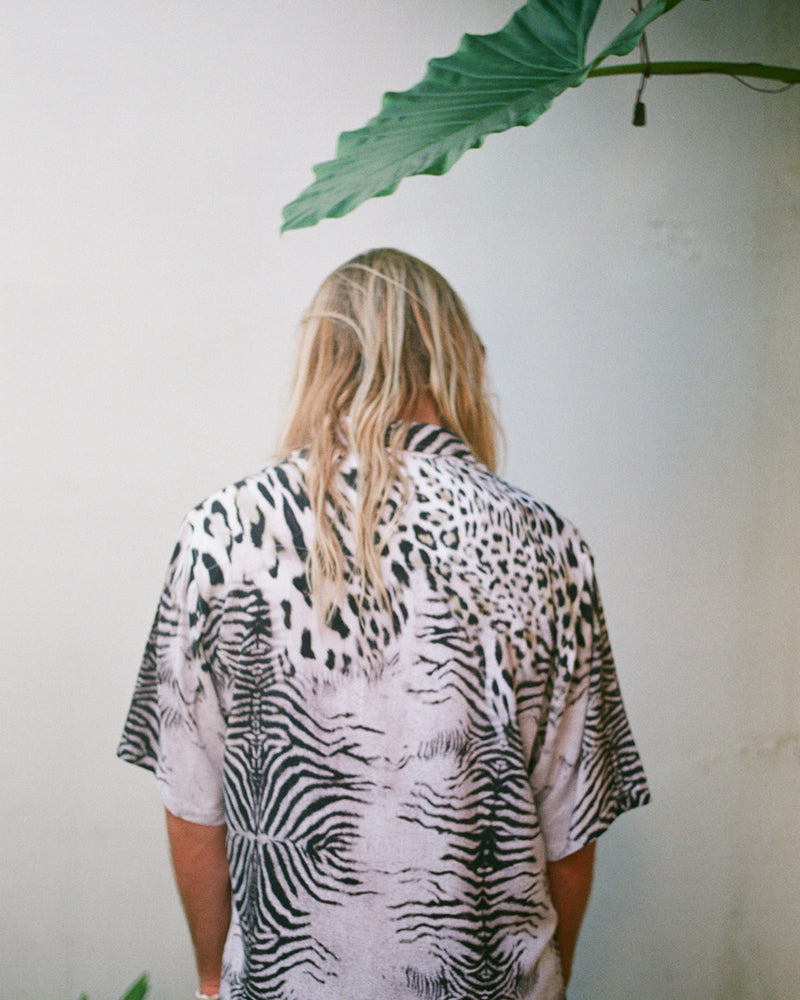 Chemise peau de léopard zébré mixte kacang