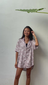 Chemise zèbres mauve pale mixte