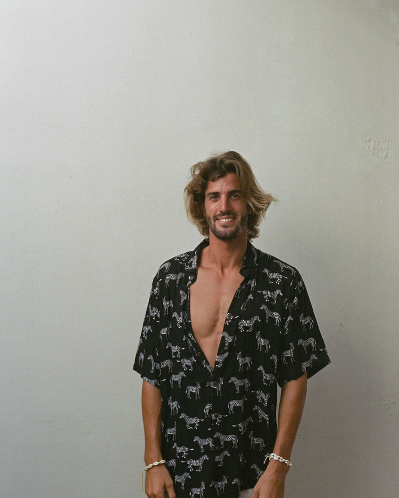 chemise mixte kacang zèbres noir