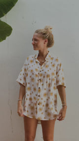 Chemise marguerites blanc mixte